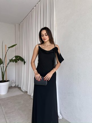 MERRY Maxi Elbise 0408 - Siyah - 1