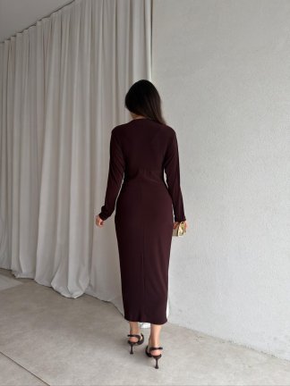 MERTA Elbise 8557 - Acı Kahve - 4