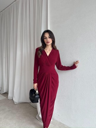 MERTA Elbise 8557 - Bordo - 2