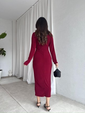 MERTA Elbise 8557 - Bordo - 3