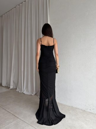 MESSY Maxi Elbise 8973 - Siyah - 3