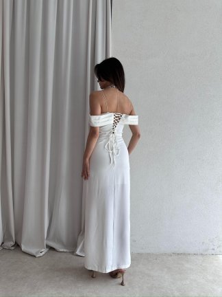 MİFFY Maxi Elbise 8459 - Beyaz - 3