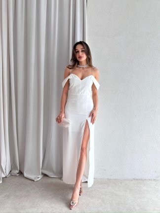 MİFFY Maxi Elbise 8459 - Beyaz - 2