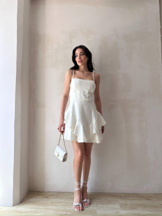 Mini PRENSES Elbise 5578 - Beyaz - 2