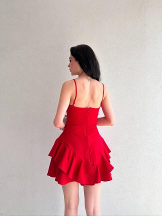 Mini PRENSES Elbise 5578 - Kırmızı - 3