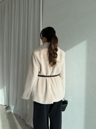 MİNORE Kemerli Ceket 8726 - Bej - 3