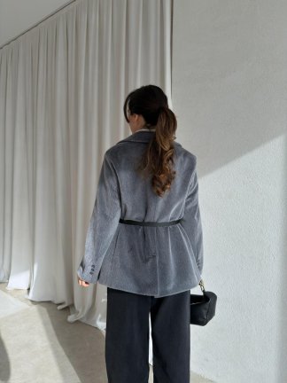  MİNORE Kemerli Ceket 8726 - Füme - 3