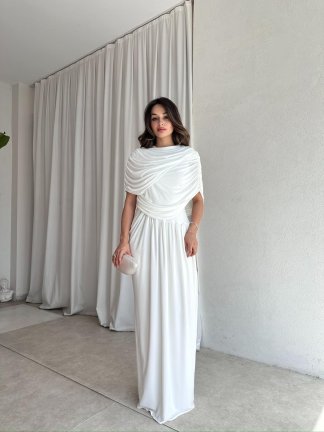 MİOS Maxi Elbise 8457 - Beyaz 