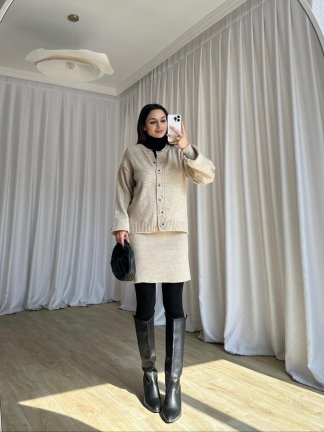 MİRELA Triko Takım 8272 - Krem - 2