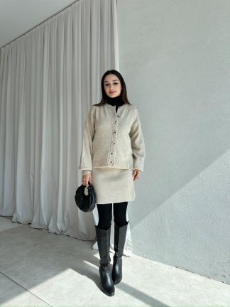 MİRELA Triko Takım 8272 - Krem - 3