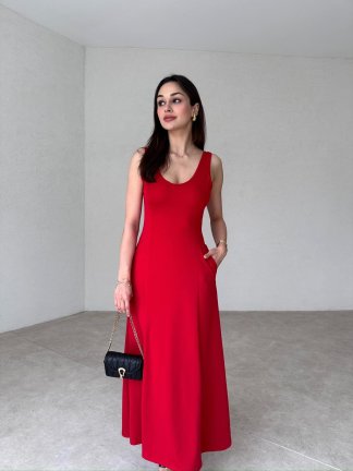MİSHRA Maxi Elbise 1854 - Kırmızı 