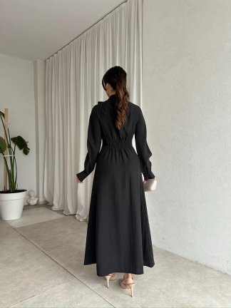 MİSSHA Maxi Elbise 3388 - Siyah - 4