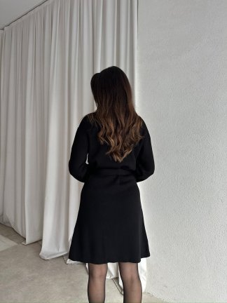  MİU Triko Mini Elbise 8615 - Siyah - 3