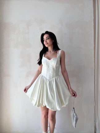 MOCHA Mini Elbise 4849 - Beyaz 