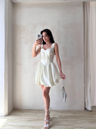MOCHA Mini Elbise 4849 - Beyaz - 3