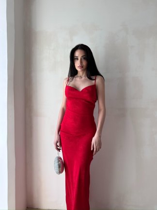 MOCHİ Maxi Elbise 8102 - Kırmızı - 1