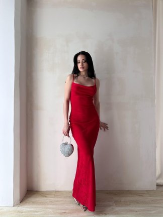 MOCHİ Maxi Elbise 8102 - Kırmızı - 2