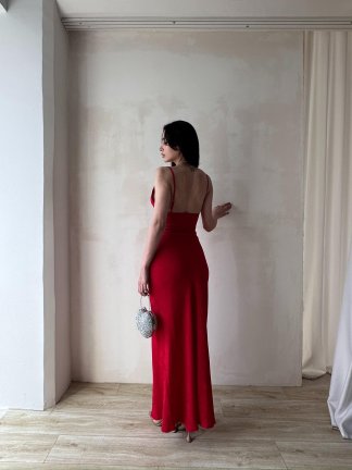 MOCHİ Maxi Elbise 8102 - Kırmızı - 3