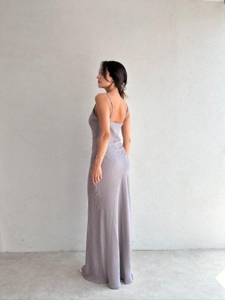MOCHİ Maxi Elbise 8102 - Gri - 4