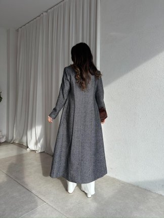 MODRİC Kaşe Kaban 8740 - Gri - 3