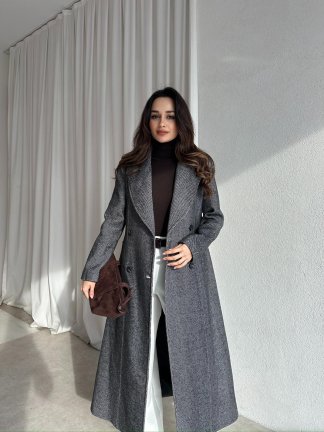 MODRİC Kaşe Kaban 8740 - Gri - 4