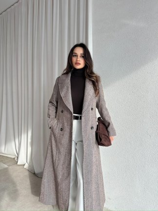 MODRİC Kaşe Kaban 8740 - Kahverengi - 3