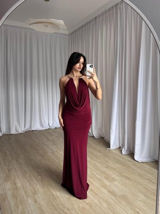 MOJO Elbise 8355 - Bordo - 2