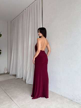 MOJO Elbise 8355 - Bordo - 4