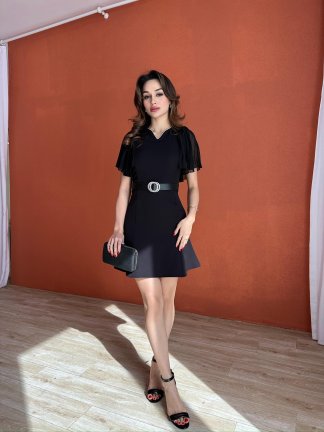 MOMENTO Mini Elbise 8594 - Siyah - 6