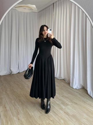 MONA Elbise 8377 - Siyah - 1