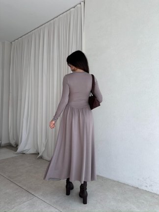 MONA Elbise 8377 - Vizon - 4