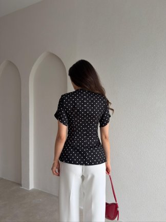 MONİLA Puantiyeli Ceket 6891 - Siyah - 3