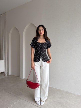 MONİLA Puantiyeli Ceket 6891 - Siyah - 2