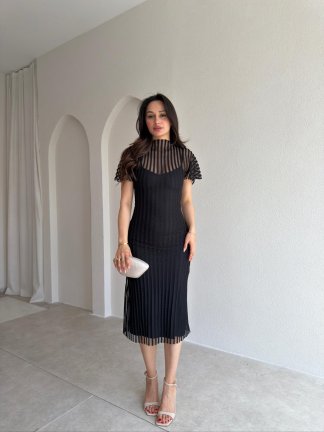 MONKEY Midi Elbise 5513 - Siyah - 1