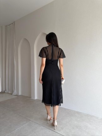 MONKEY Midi Elbise 5513 - Siyah - 3