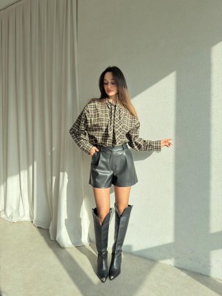 MONSTER Deri Şort 6723 - Siyah - 4