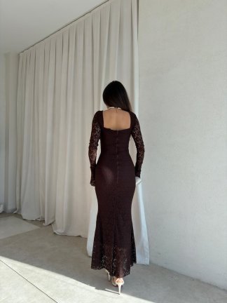 MONTANA Midi Elbise 5978 - Acı Kahve - 3