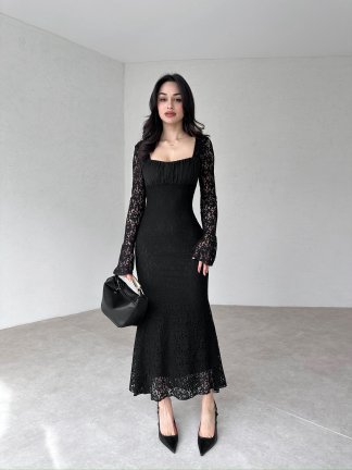 MONTANA Midi Elbise 5978 - Siyah - 2