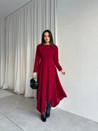 MORATA Midi Elbise 8517 - Kırmızı - 1