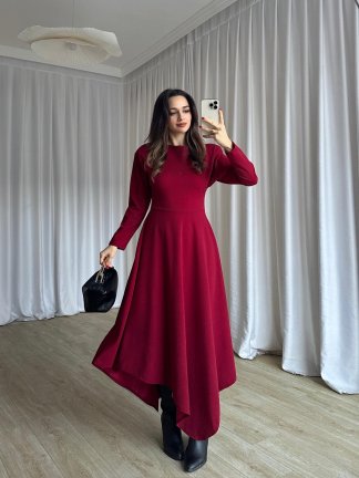 MORATA Midi Elbise 8517 - Kırmızı - 4