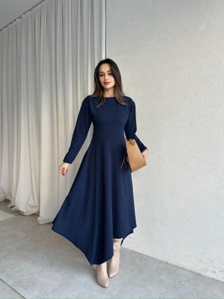 MORATA Midi Elbise 8517 - Lacivert 