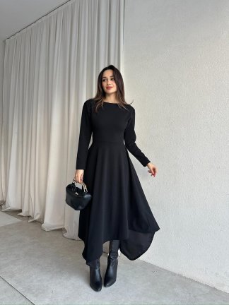 MORATA Midi Elbise 8517 - Siyah 