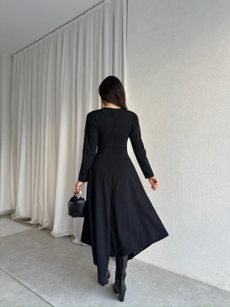 MORATA Midi Elbise 8517 - Siyah - 3