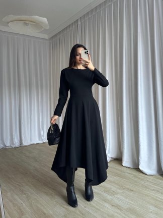 MORATA Midi Elbise 8517 - Siyah - 4