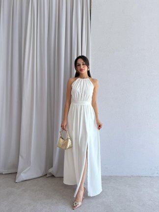 MORELİA Maxi Elbise 8746 - Beyaz - 3