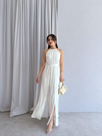 MORELİA Maxi Elbise 8746 - Beyaz - 2