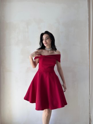 MORENO Mini Elbise 5032 - Bordo - 1