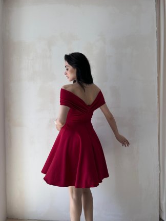 MORENO Mini Elbise 5032 - Bordo - 3