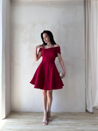 MORENO Mini Elbise 5032 - Bordo - 2