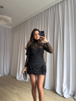 MORGAN Mini Elbise 8818 - Siyah - 4